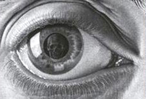 skull reflected in eye